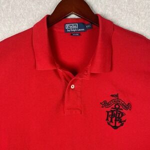 Vintage Polo Ralph Lauren Shirt Mens XXL Red Polo Shirt Embroidered Short Sleeve